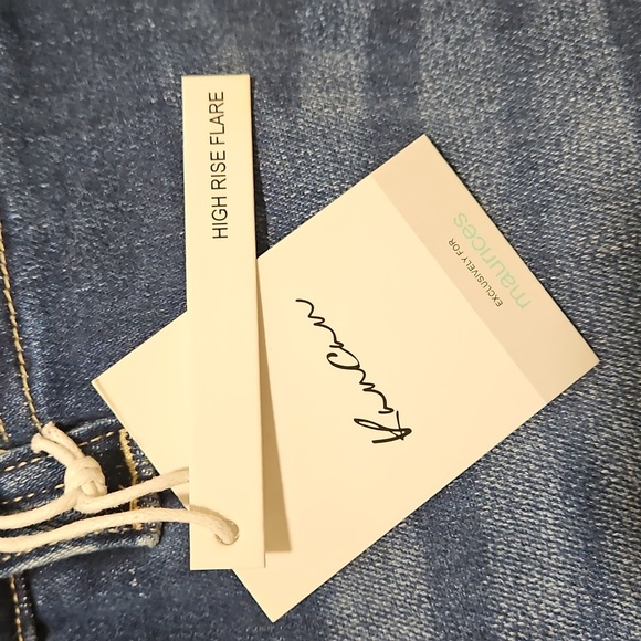 Maurice's blue High-Rise flare distressed hem jeans Womens size 20 denim NEW - Picture 8 of 8